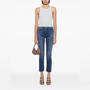 Mother Mid Rise Dazzler Ankle Fray